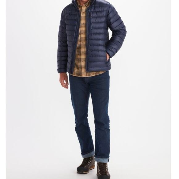 Marmot Men's Highlander Full Zip Down Jacket Arctic Navy Size Medium NWT